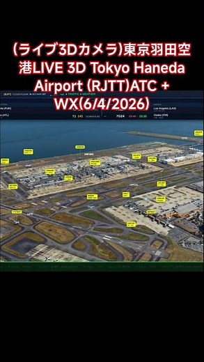 (ライブ3Dカメラ)東京羽田空港LIVE 3D Tokyo Haneda Airport (RJTT)ATC + WX(6/4/2026) #landing