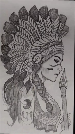 Tribal Art Drawing 🎨🔥 | Easy ShortsBeautiful Tribal Sketch ✏️ no copyright song