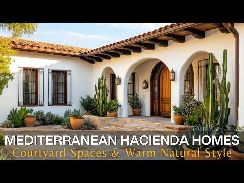 Elegant Mediterranean Hacienda Homes: Open Living, Courtyard Spaces & Warm Natural Style