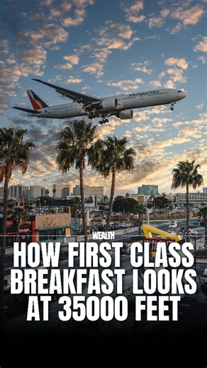 Wealth Office on Instagram: "Onboard a Singapore Airlines first class cabin, breakfast service begins before sunrise as white linens are set and meals are plated mid-flight. The aircraft cruises at 35,000 feet while chefs’ recipes arrive course by course. The airline’s Book the Cook program lets passengers preselect dishes designed by international chefs, prepared fresh and finished onboard. Tableware, pacing, and presentation mirror fine dining standards. Aviation data shows premium cabin dinin