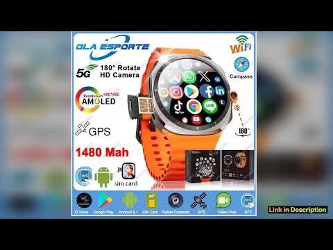 U8 Ultra 5G SIM Card WiFi Smartwatch NFC GPS Positioning Compass 32GB Smart Watch Men HD