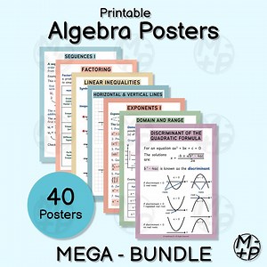 Algebra Posters (set of 40): High School Math, Home School Resources (digital Download 006) - Etsy Australia