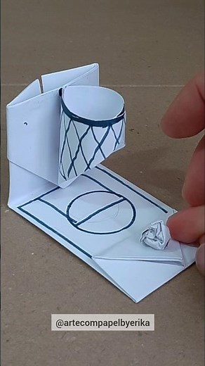 Como fazer um JOGO DE BASQUETE de papel em ORIGAMI / How to make a paper basketball game diy