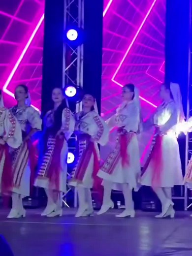 Traditional Eastern European Dance Performance on Stage