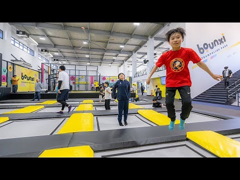 多彩な跳躍器具、跳ね心地は 八戸駅西「トランポリンパーク」５月５日オープン(2024/04/06)