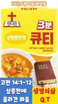 [성목사3분큐티] 생명의 삶 큐티 6.9 화 | 고전 14:1-12 | 삼층천에 올라간 바울 #고전14 #생명의삶큐티 #새벽나라