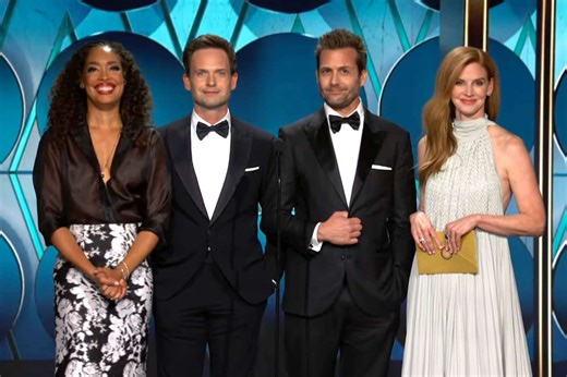 Patrick J. Adams, Gabriel Macht, Gina Torres have 'Suits' reunion at Golden Globes