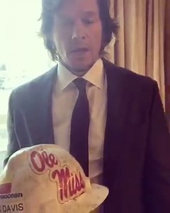 Eric from Monticello, MS sent me his hard hat with a Deepwater Horizon memorial sticker -- I'm signing it for his man cave. He has five daughters! | Mark Wahlberg