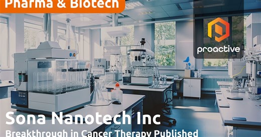 Sona Nanotech's cancer treatment study published in peer-reviewed journal Frontiers in Immunology