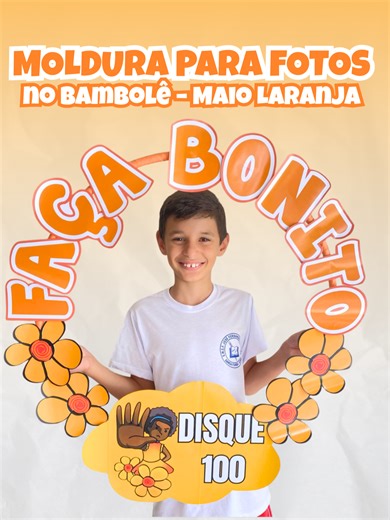 Disponível no link da bio ✨ 🧡 Moldura para Fotos no Bambolê – Maio Laranja Um recurso criativo e colorido para registrar momentos especiais enquanto promove a conscientização sobre o Maio Laranja. ✨ O que está incluído? • 1 kit decorativo para painel de fotos no bambolê • 8 páginas para impressão • Modelo utilizado em bambolê de 65 cm de diâmetro • 2 coroas de brinde (colorida e para colorir) 🌼 Ideal para murais, eventos escolares, campanhas educativas e registros afetivos. #Maiolaranja #crian
