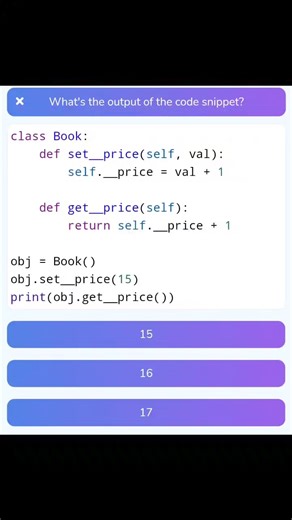 Python Oops challenge Day - 18 What is the output of following Python Code? | Python Coding