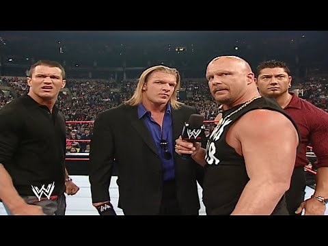 Stone Cold Confronts Evolution 11/10/2003