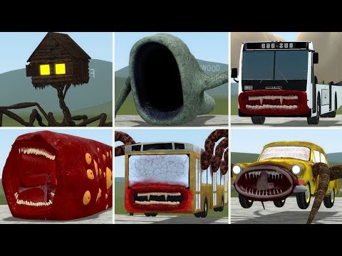 Monster Battle: TRAIN EATER, CAR EATER, BUS EATER, CHOO CHOO CHARLES, HOUSE HEAD, MEGAHORN (GMOD)