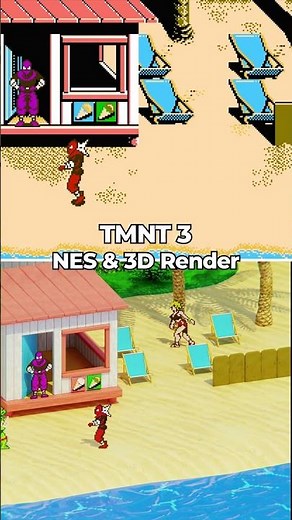 Teenage Mutant Ninja Turtles III: The Manhattan Project - NES & 3D Render #Shorts