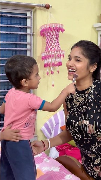 এদের সামলিয়ে ভিডিও কিভাবে করব আমি জানিনা❌🥲 আমার ছেলে আমাকে মেকআপ করে দিল😂😂 Sunny 4 Anjali
