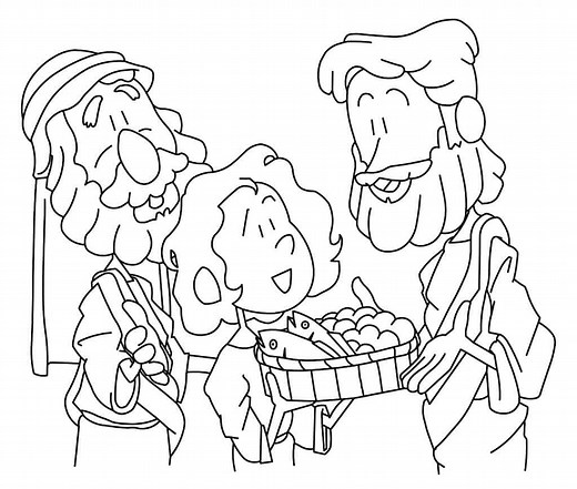 Jesus Feeds 5,000 Coloring Page - Ministry To Children