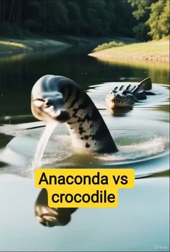 anaconda vs crocodile river king battle #dangerous #anaconda