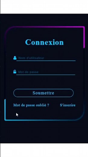 formulaire de connexion animé avec html css #shorts