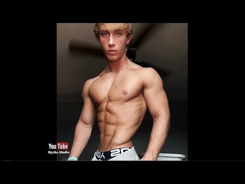 Teen Bodybuilding Fitness Model 18 Yr Old Ripped Muscle Pump Posing Leo Schneider Styrke Studio #abs