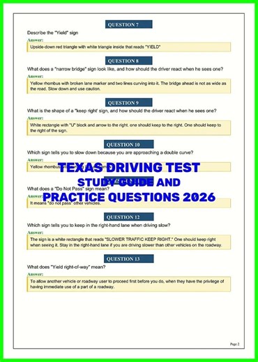 TEXAS DRIVING TEST STUDY GUIDE AND PRACTICE QUESTIONS 2026 video