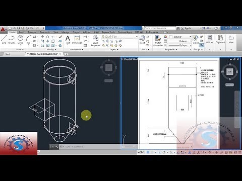 VERTICAL TANK DRAWING || AUTO-CAD ISOMETRIC PRACTICE DRAWING || BASIC TUTORIAL FOR BEGINNERS #120