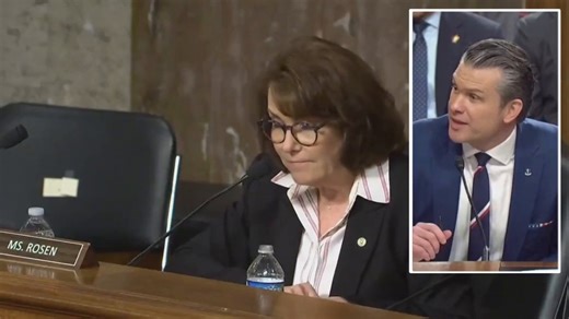 NEW: Dem Senator Jacky Rosen fumes and pulls down her name plate after Secretary of War Pete Hegseth refused to apologize for calling people ‘Pharisees.’Rosen: “Words matter! It's a historically hurtful term. Why do you continue to use it, and what actions are you taking…?”Hegseth: “I feel like it's a pretty accurate term for folks who don't see the plank in their own eye…”Rosen: “I expect anyone who is in leadership in our country to be respectful and use respectful terms and not be an antisemi