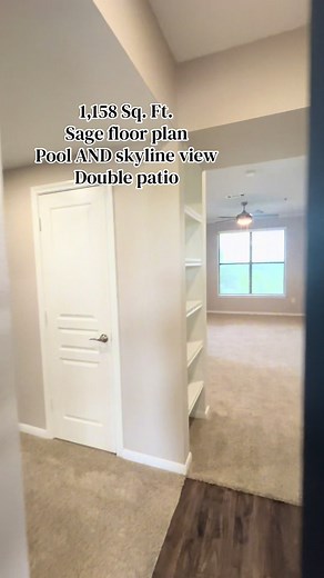 Come tour unit 1032! Beautiful pool and skyline view and one of few apartments available with TWO patios! #leasingagent #floorplan #austinapartments #apartmenttour #atx