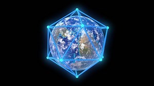 Futuristic Digital Globe with Connected Network Lines. Transparent Background. 4K