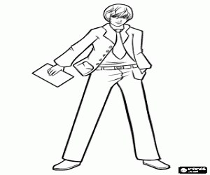 Kira, Light Yagami, Death Note coloring page printable game