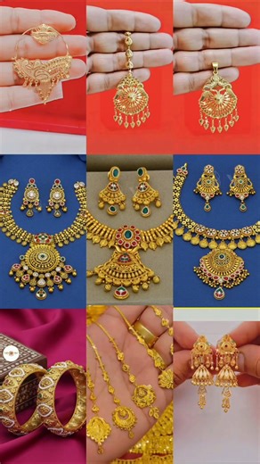 letest gold jewellery designs#necklace #earrings #nathni #bangles #mangtika #pendant #jhumka #shorts