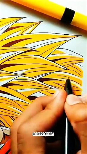 drawing Goku Super sayian 3🔥🥵 #shorts #viral
