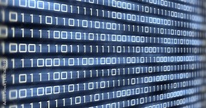 Binary Data or Code on Computer Screen. Loopable. Stock Video