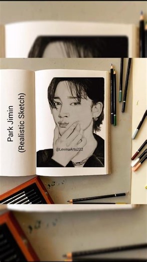 Jimin Face Sketch || BTS Transition Sketch Art || Jimin Realistic Sketch #bts #jimin #fyp #art