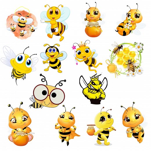 Bee Clipart PNG, Cute Bee Digital, Honey Bee PNG, Bee Transparent, Bee PNG Bundle, High Quality - Etsy