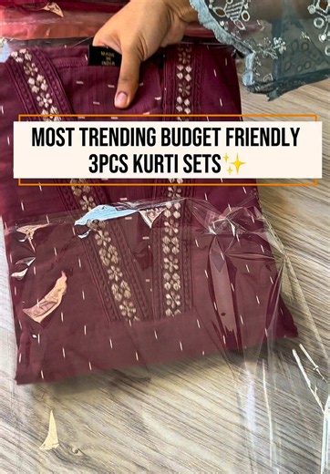 Budget-Friendly 3-Piece Kurthi Sets — Trendy Comfort & Embroidered Neckline