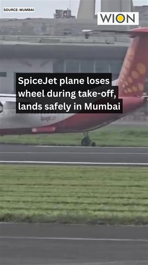 20K views · 67 reactions | SpiceJet plane loses wheel during take-off from Kandla airport, lands safely in Mumbai #SpiceJet #MumbaiAirport | WION | Facebook