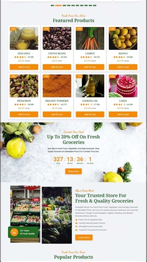 Grocery Store Website Template 🛒 | Scroll Demo