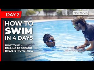 Day 2 - Adult Beginner Swimming Lessons - How To Swim in 4 Days For Beginners