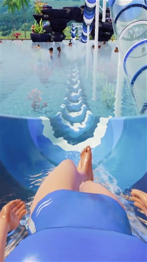 Water slide that goes under water - Planet Coaster 2 #waterslide #waterpark #planetcoaster2