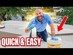 Patch a roof with white acrylic mastic