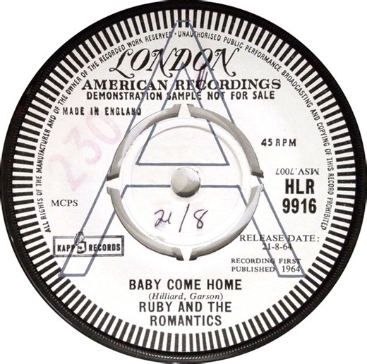 Ruby And The Romantics - Baby Come Home