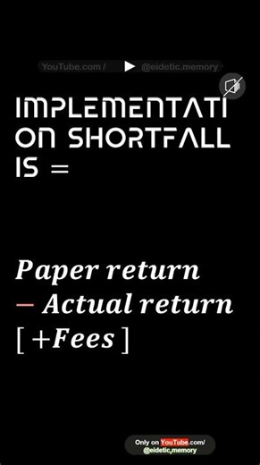 Implementation Shortfall IS = # Economics ! Investments ! Management #STORCL3