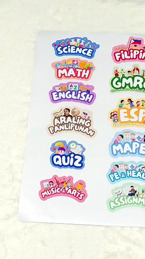 New Subject Label Design ❤️ Starting at 45php | Stickers for Back to School