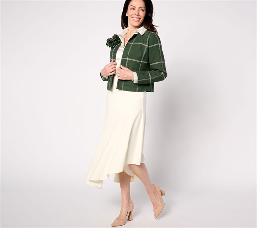 BEAUTIFUL by Lawrence Zarian Tweed Jacket with Removable Flower Pin - QVC.com