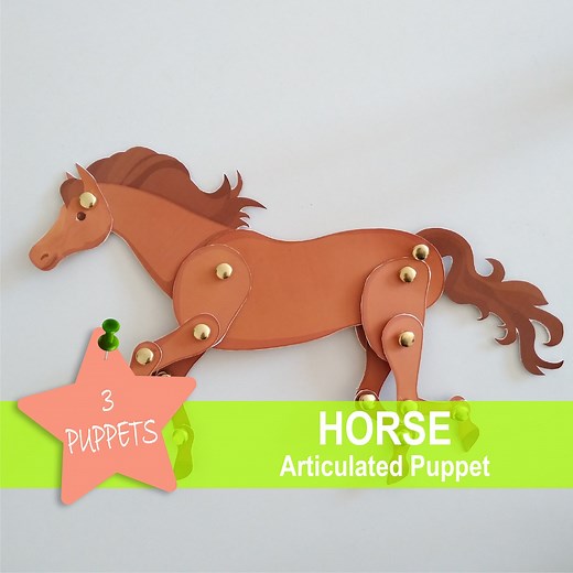 Articulated Horse Puppet: Printable Montessori Paper Craft (PDF Pattern) - Etsy