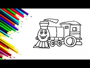 How to draw a TRAIN step by step | Easy TRAIN drawing for kids and toddlers