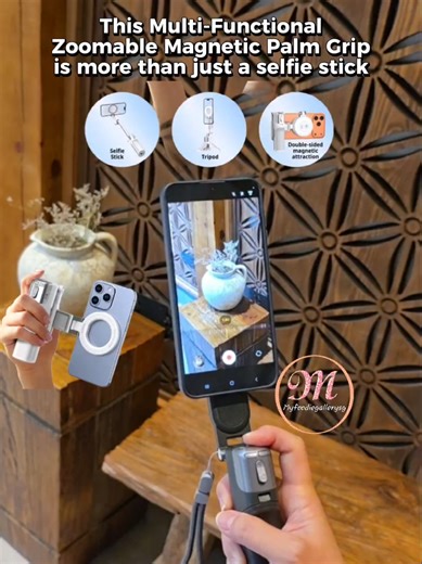 Multi-Functional Zoomable Magnetic Palm Grip: Your Ultimate Selfie Stick
