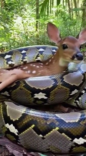 Python Release: Baby Deer Survives Close Encounter! #PythonEscape #WildlifeDrama #ForestFootage