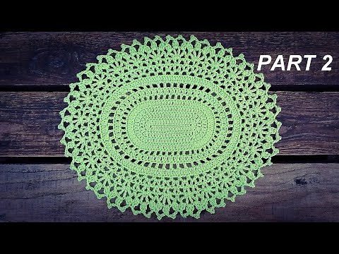How To Crochet Simple Oval Doily Part 2 Round 7 - 13