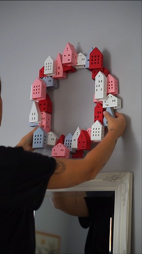 10K views · 68 reactions | ✨ Create Your Own Wreath This Winter! ✨ Add a magical touch to your home décor this season with a DIY paper house wreath, designed by Duygu!  Using her Cricut machine, Duygu shows you how to craft stunning paper houses and turn them into a showstopping winter wreath that’s totally unique and spectacular. ❄️ . . . #cricutuk #cricut #christmascrafts #homedecor #crafts | Cricut | Facebook